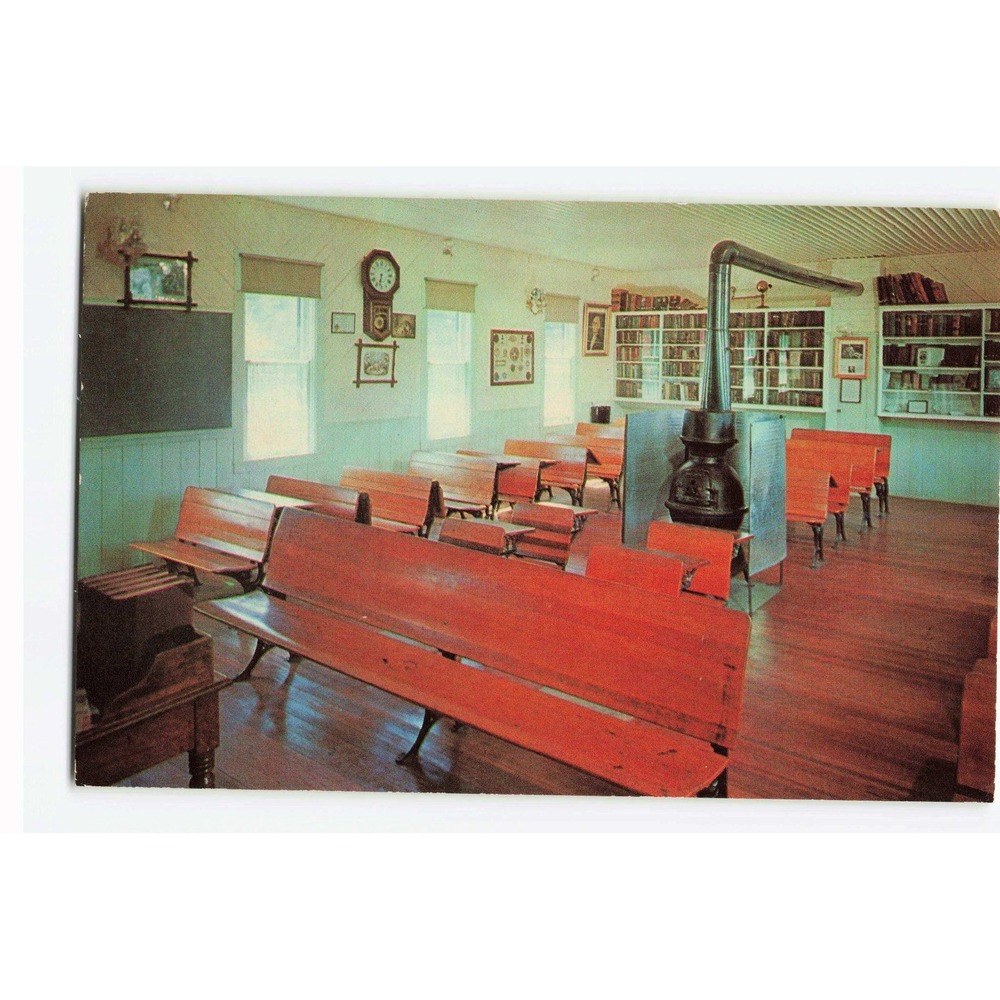 Vintage Postcard Pioneer Village Minden NE One Room Country School Interior